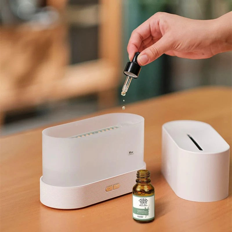 Aroma Diffuser Air Humidifier Ultrasonic Cool Mist Maker Fogger Led Essential Oil Flame Lamp Difusor
