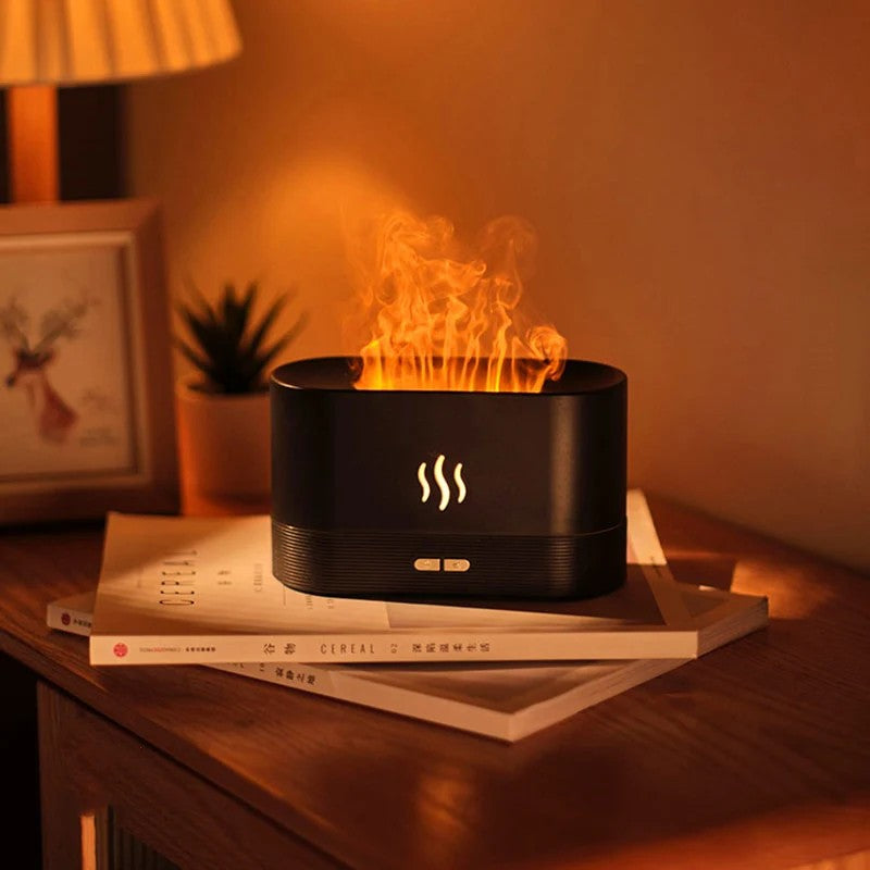 Aroma Diffuser Air Humidifier Ultrasonic Cool Mist Maker Fogger Led Essential Oil Flame Lamp Difusor