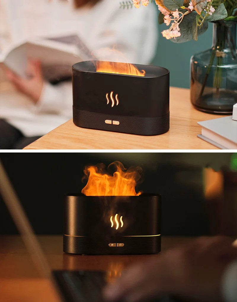 Aroma Diffuser Air Humidifier Ultrasonic Cool Mist Maker Fogger Led Essential Oil Flame Lamp Difusor