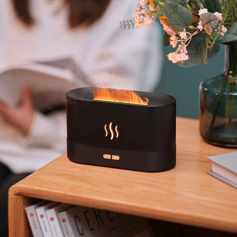 Aroma Diffuser Air Humidifier Ultrasonic Cool Mist Maker Fogger Led Essential Oil Flame Lamp Difusor