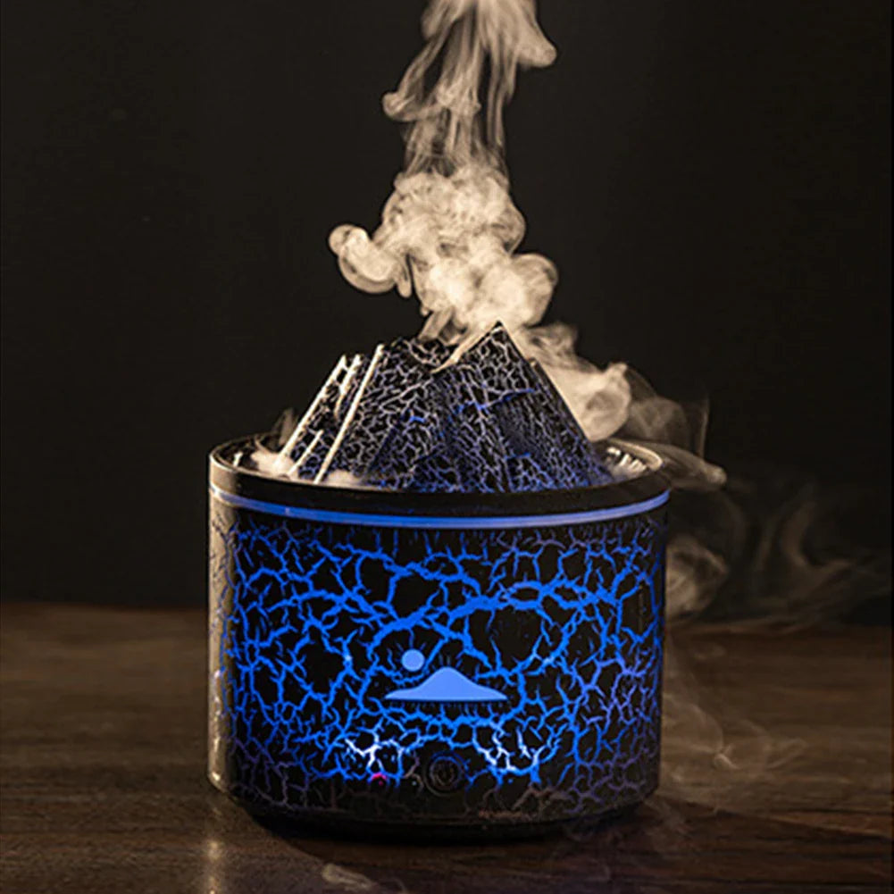 180Ml Volcanic Flame Aroma Oil Diffuser Multifunctional Air Humidifier Volcano Compact Atomizing Sprayer for Bedroom Office Yoga