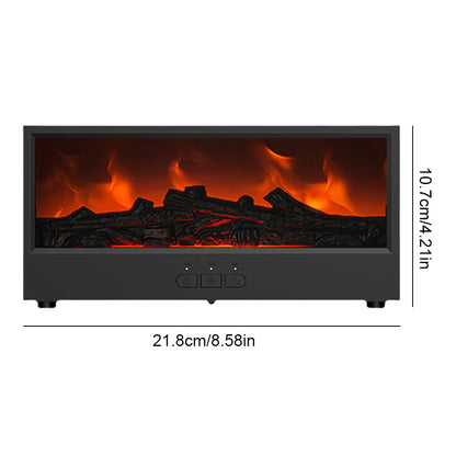 Dynamic Flame Fireplace Air Humidifier Waterless Auto-Off Aroma Essential Oil Diffuser with Remote & Realistic Fireplace Lights